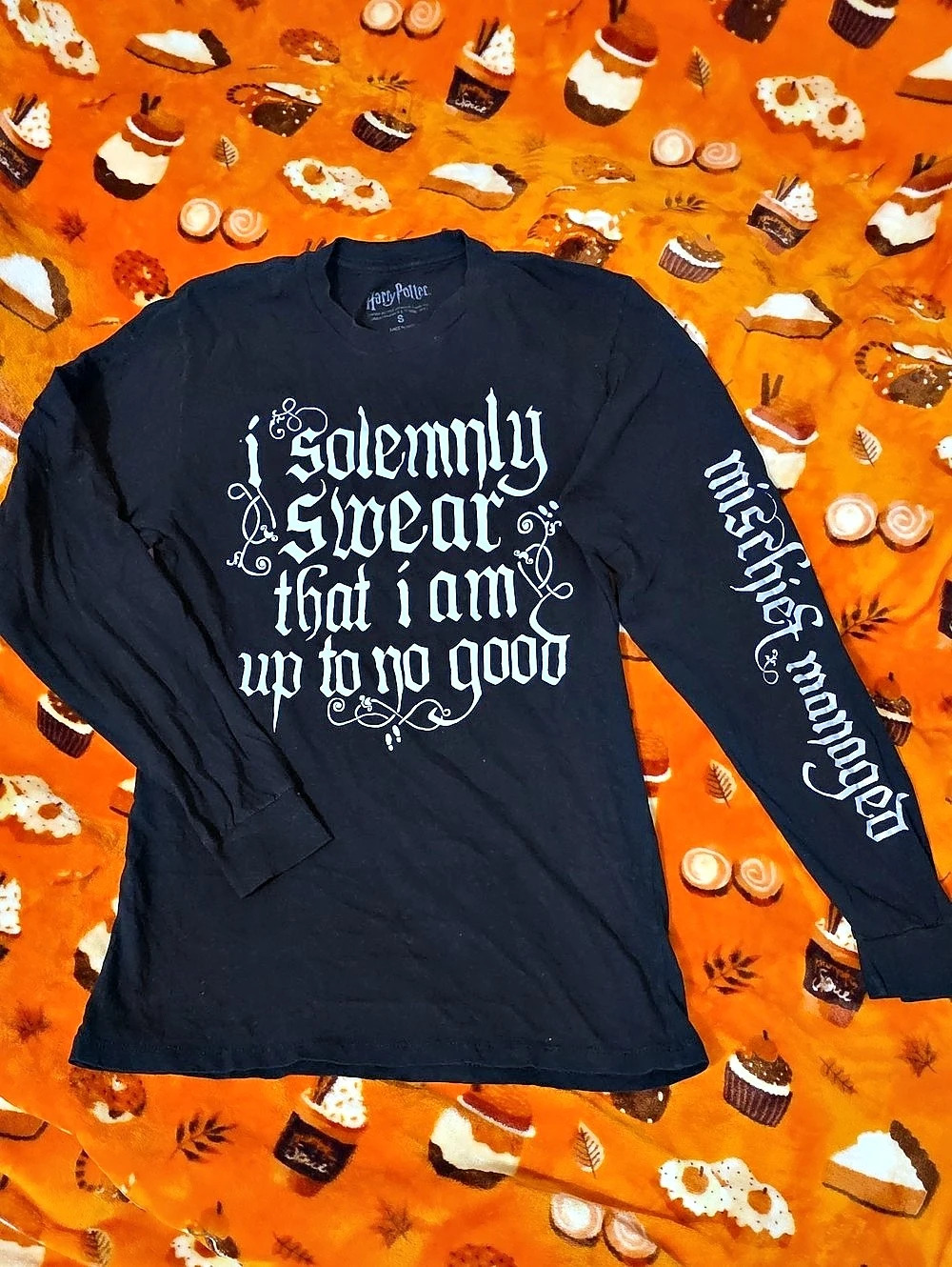 Harry Potter Solemnly Swear That I Am Up To No Good Graphic Long Sleeve in Black